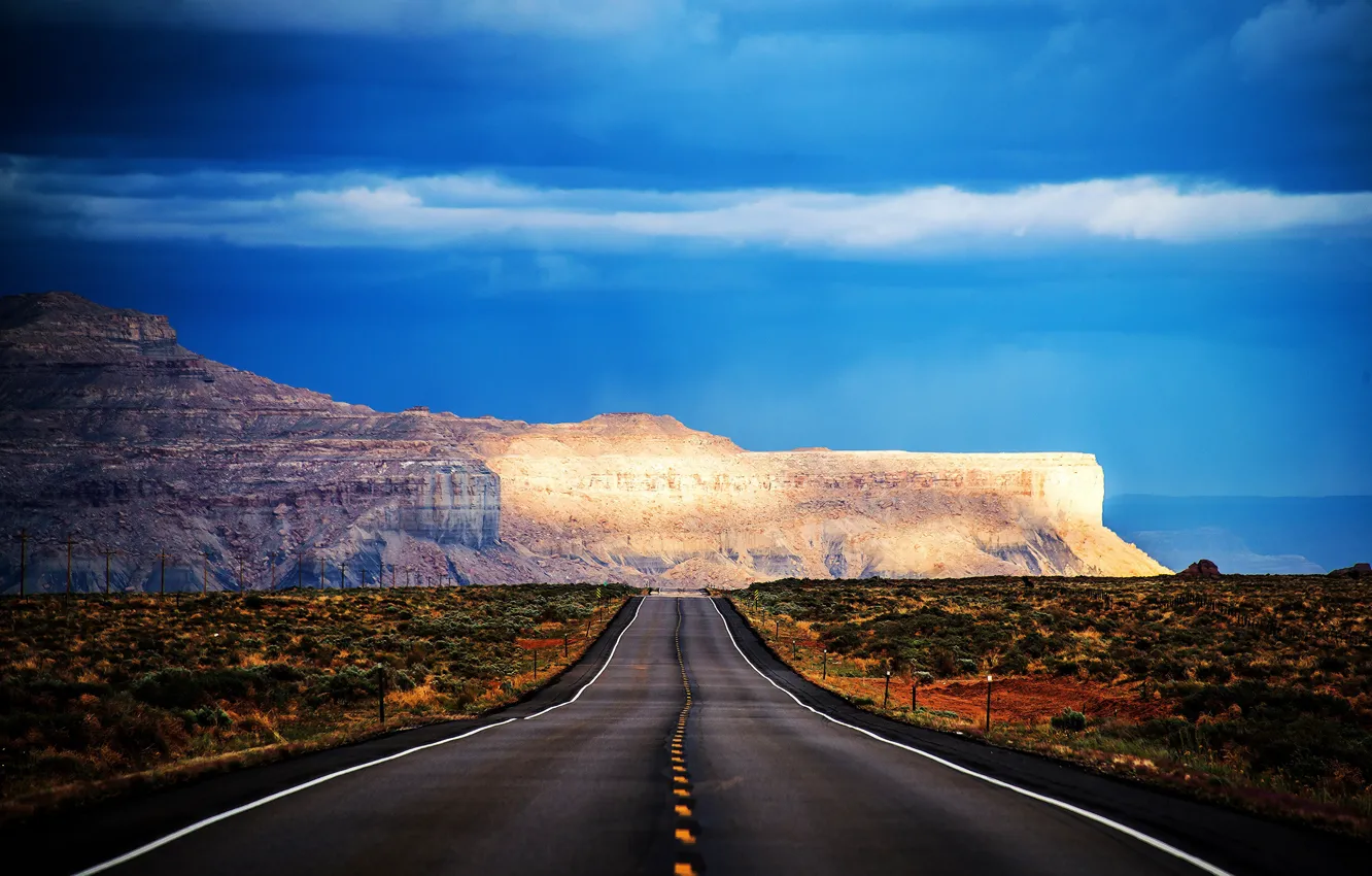 Photo wallpaper road, landscape, view, Arizona