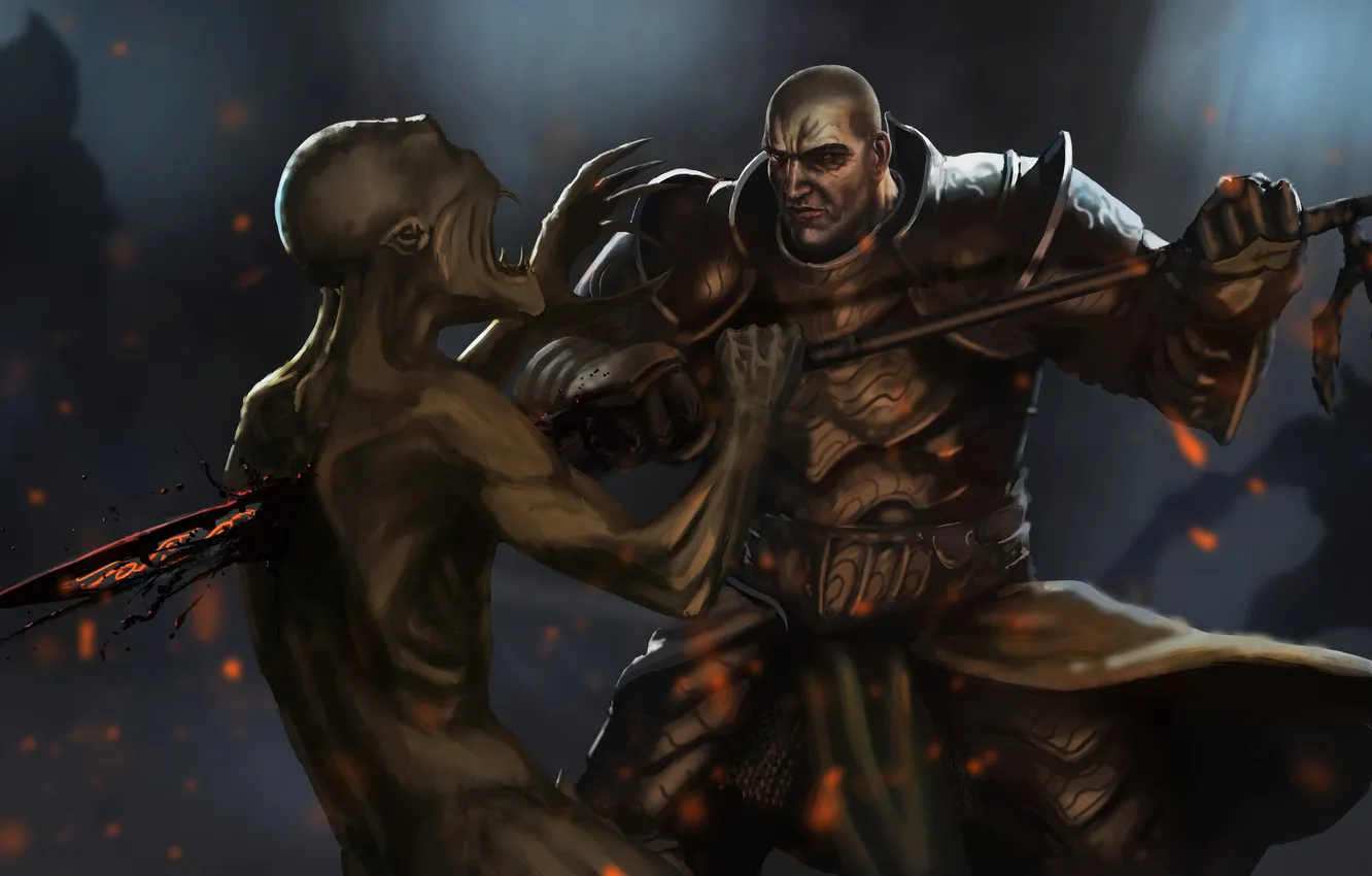 Photo wallpaper spear, Diablo 3, Crusader, Reaper of Souls