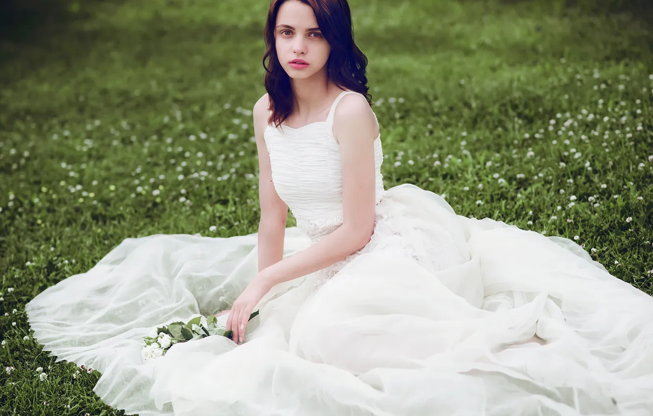 Photo wallpaper roses, dress, the bride, Natasha, Semi-Urban, Natalia Shelyagina