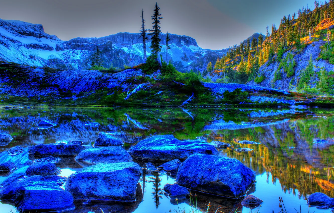 Photo wallpaper landscape, nature, stones, photo, HDR, Washington, USA