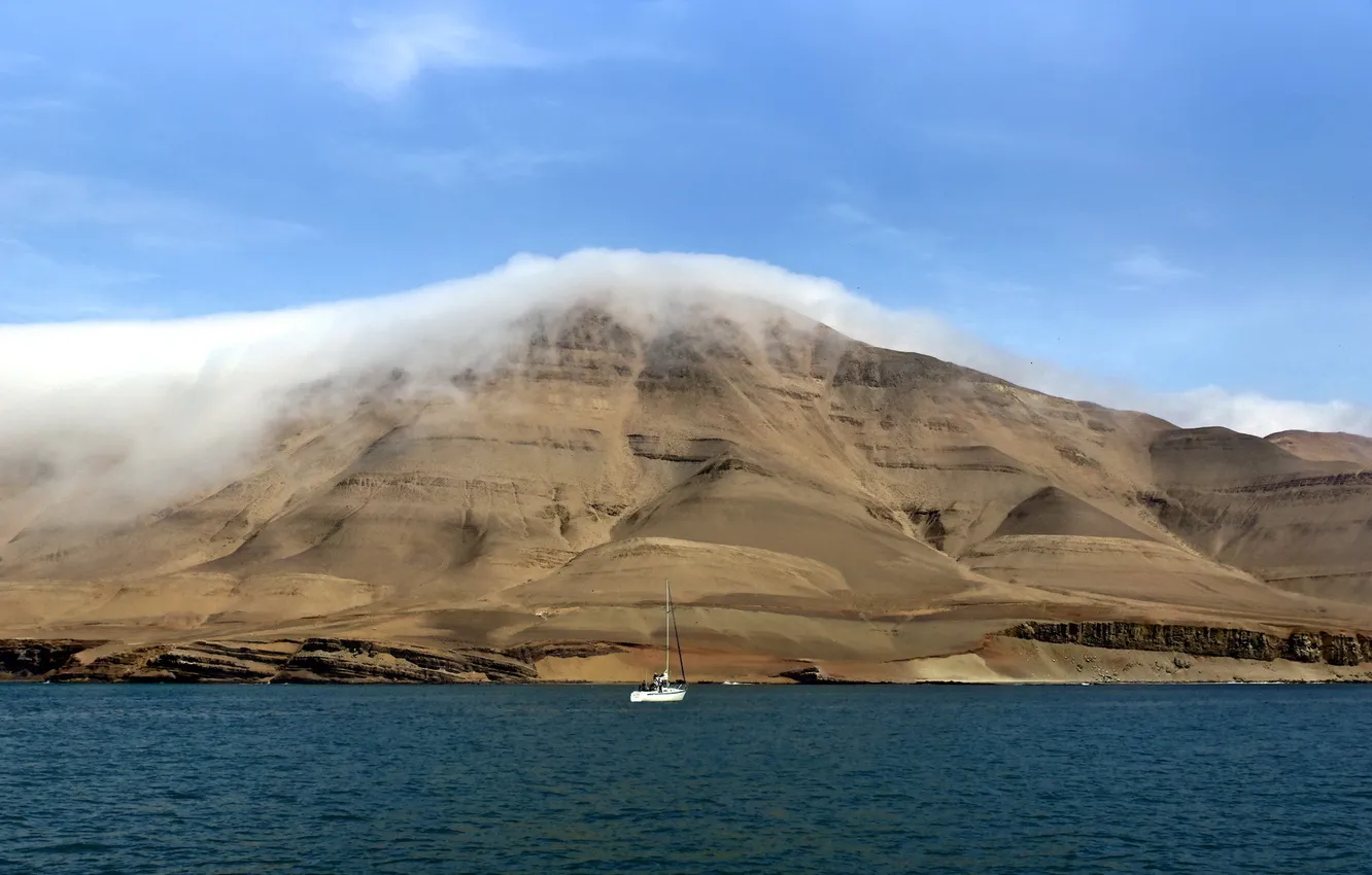 Photo wallpaper landscape, The Island, The Boat