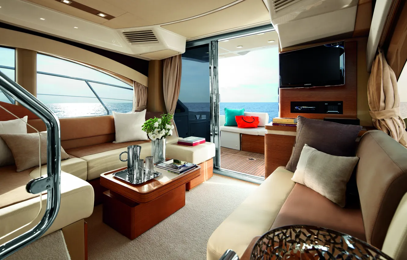 Photo wallpaper design, style, interior, yacht, salon, Suite, cabin