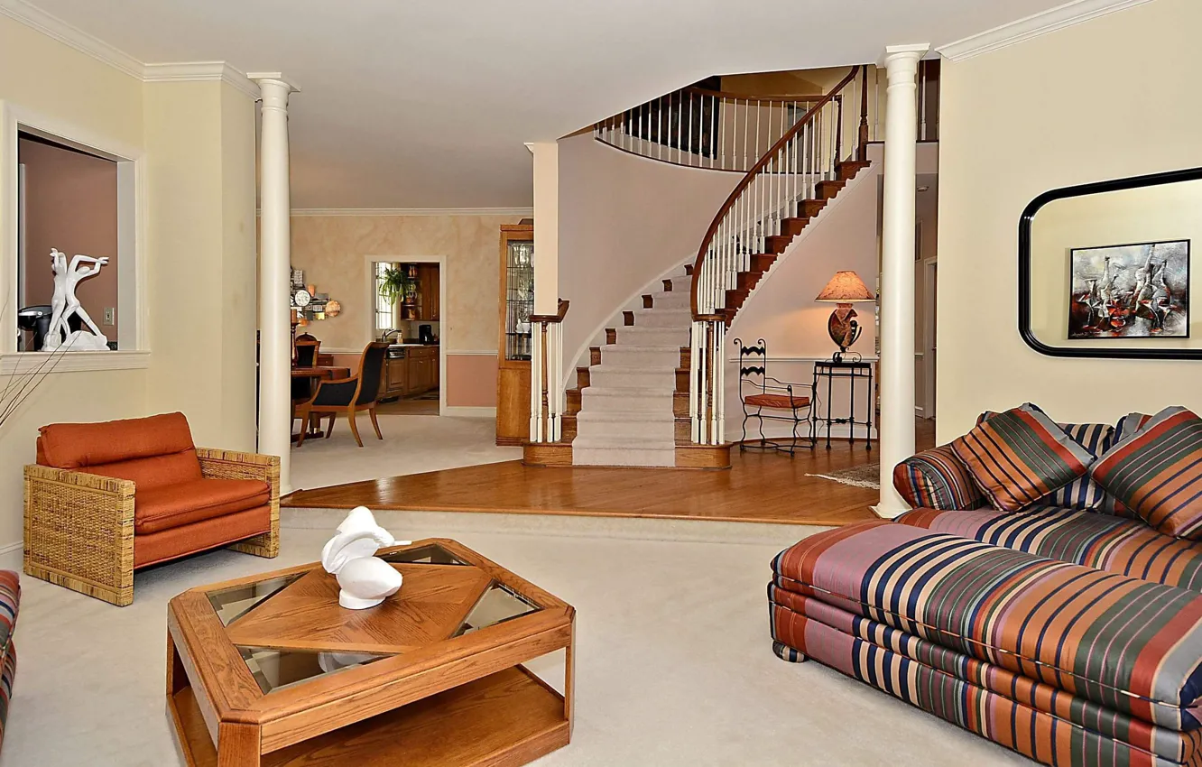 Photo wallpaper interior, villa, living space, design. house