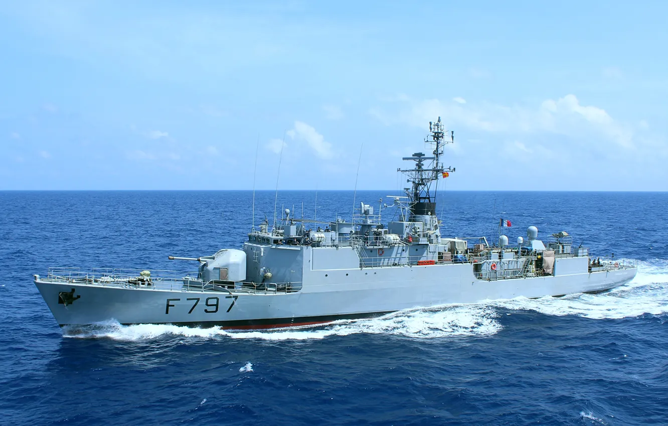 Photo wallpaper Corvette, French Navy, a letter of advice, Commander Bouan