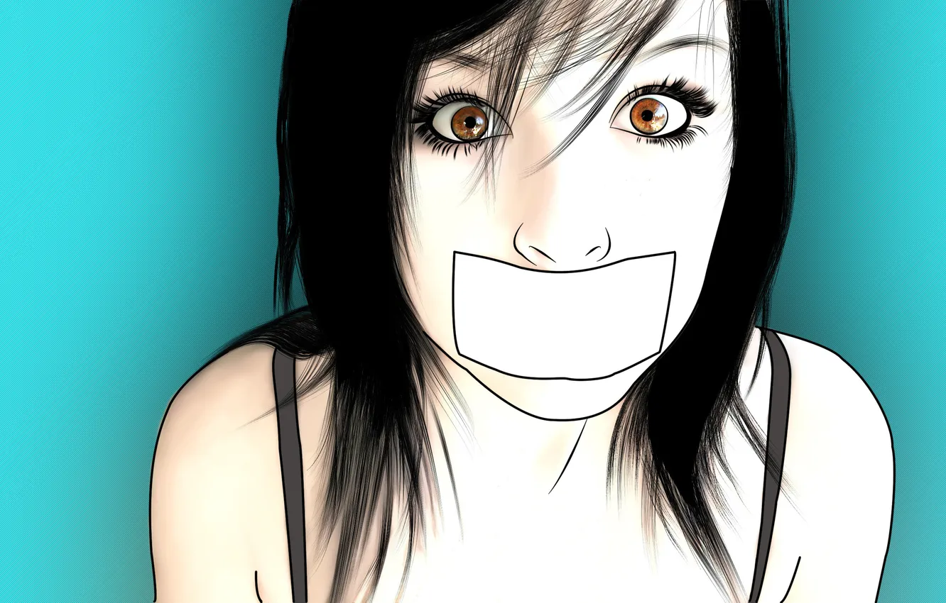 Photo wallpaper figure, blue background, blue, shut up, Skoch, perfect girl