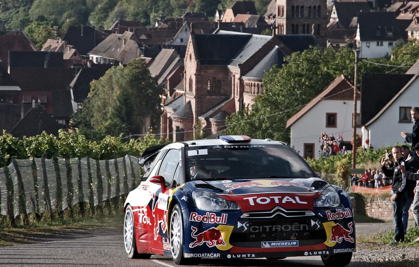 Photo wallpaper the city, people, Citroen, Red Bull, DS3, WRC, the front, Rally