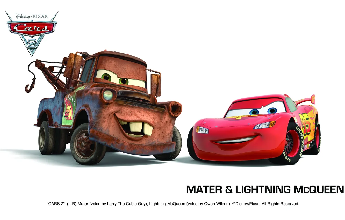 Photo wallpaper pixar, cars, cars 2, cars 2, mater &ampamp; lightning mcqueen