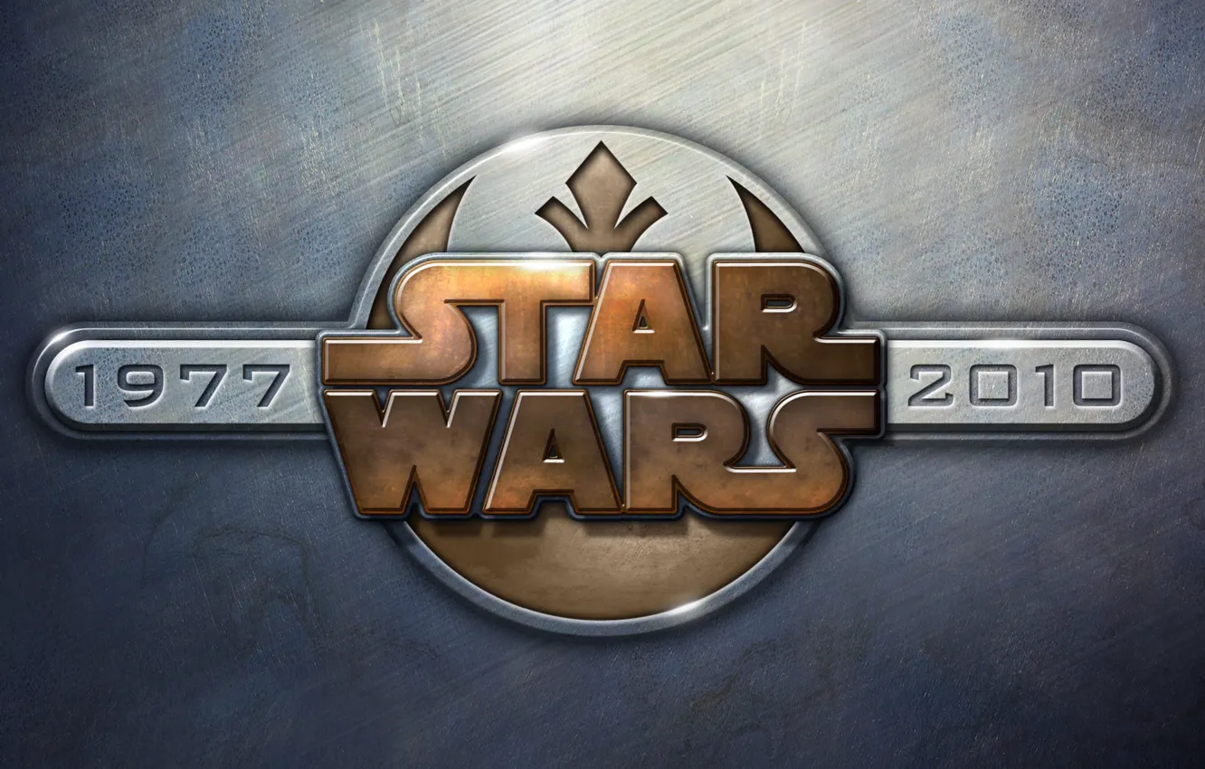 Photo wallpaper metal, texture, Star Wars, star wars, emblem, 2010, 1977