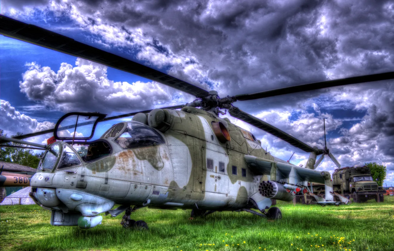 Photo wallpaper Helicopter, BBC, Mi-24