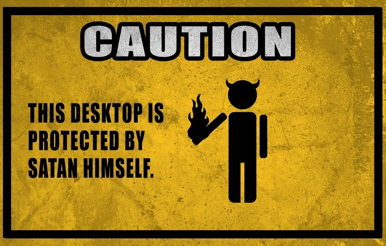 Photo wallpaper yellow, black, attention, Caution