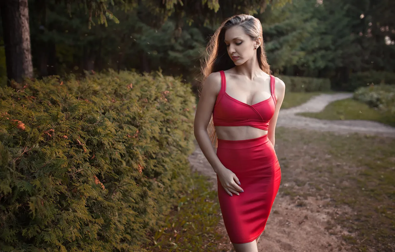 Photo wallpaper girl, sexy, Wallpaper, sweetheart, model, bright, skirt, makeup