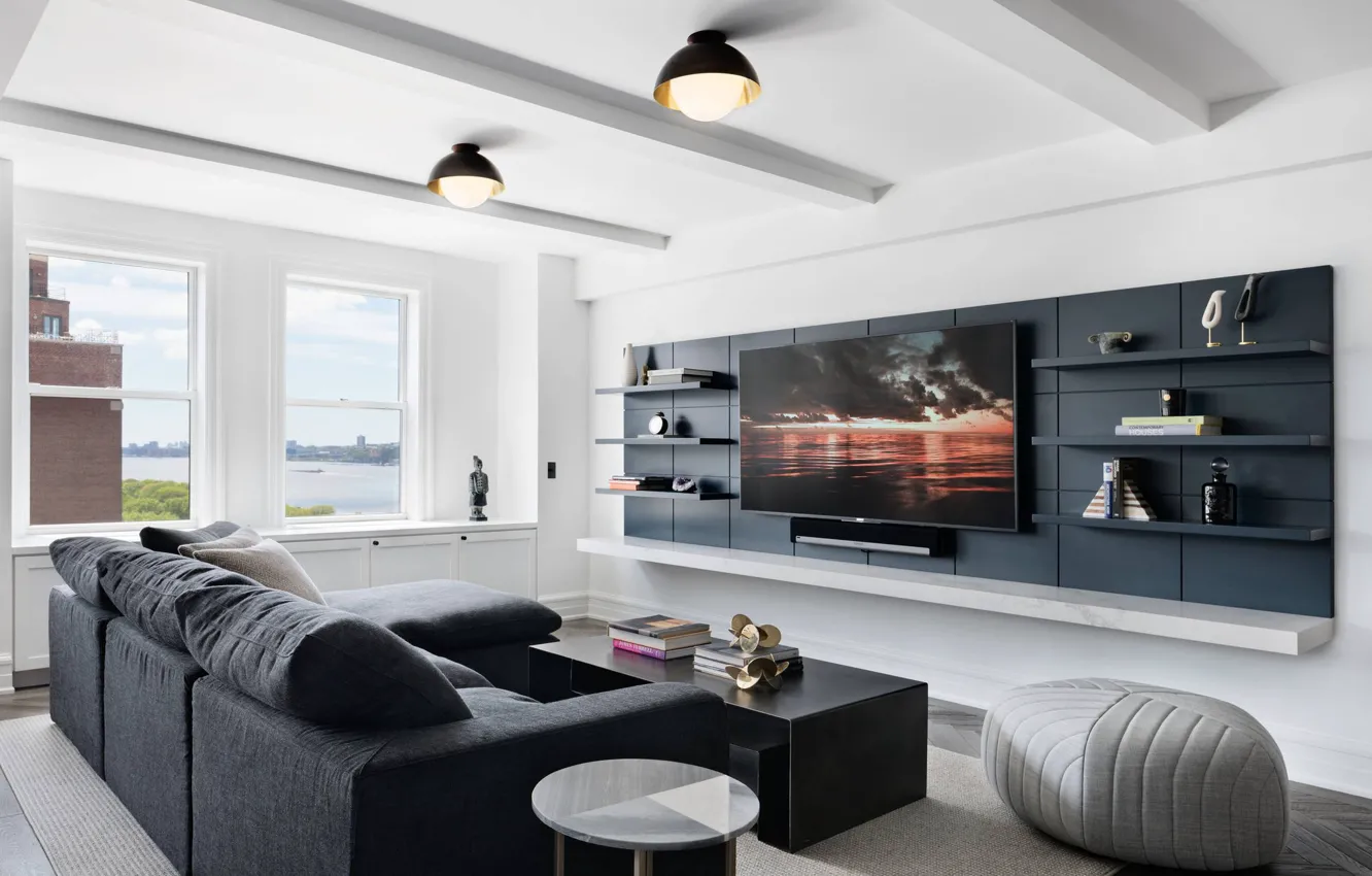 Photo wallpaper room, interior, living room, Hudson River Park
