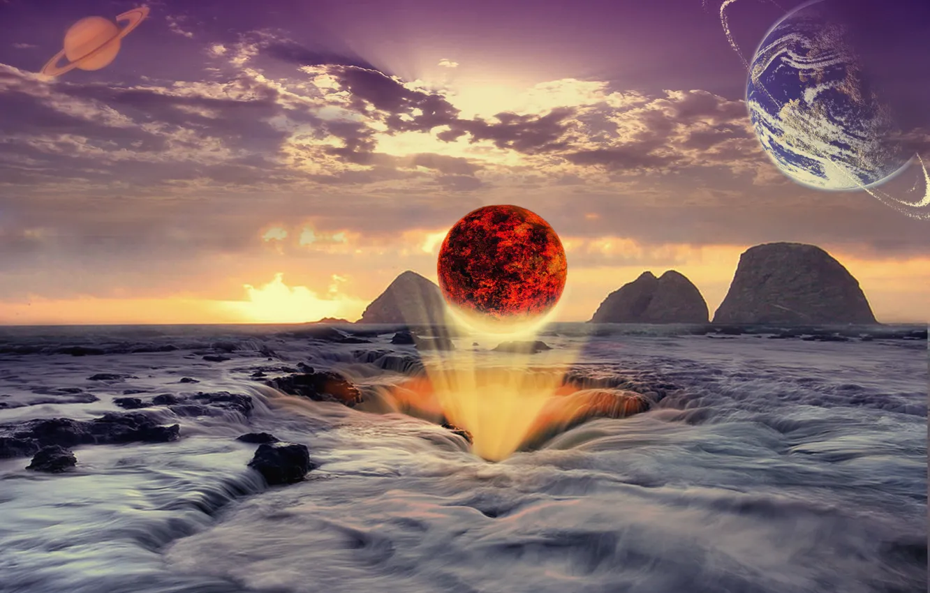 Photo wallpaper space, light, art