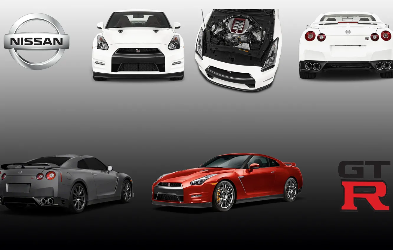 Photo wallpaper minimalism, gradient, Nissan GTR