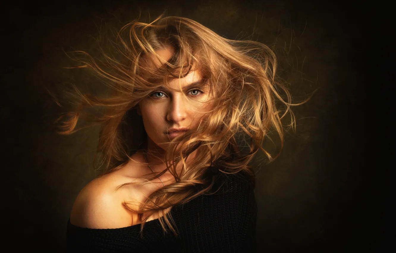 Photo wallpaper look, girl, face, background, hair, portrait, shoulders, Tanya