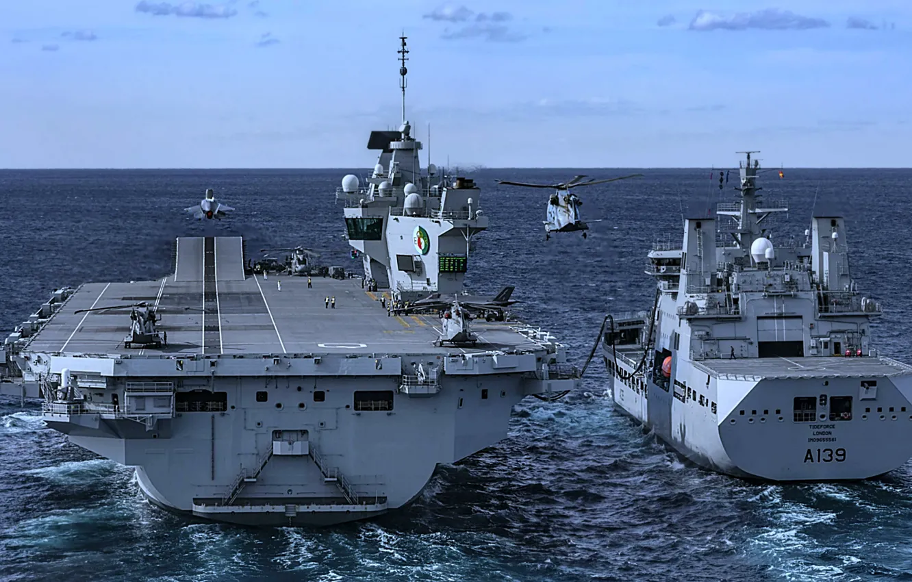 Photo wallpaper the carrier, Queen Elizabeth, Bunkering