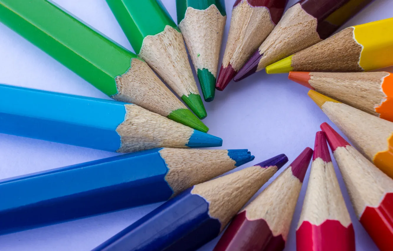 Photo wallpaper colorful, circle, pencils, Tip