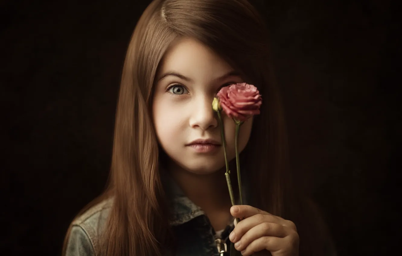 Photo wallpaper flower, portrait, girl, Victoria Manashirov