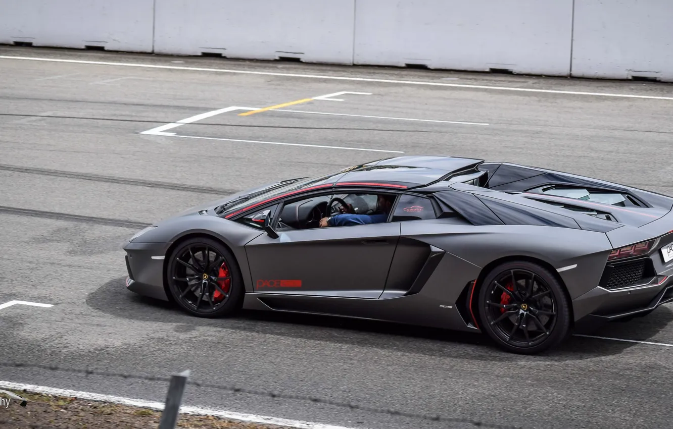 Photo wallpaper road, Lamborghini, track