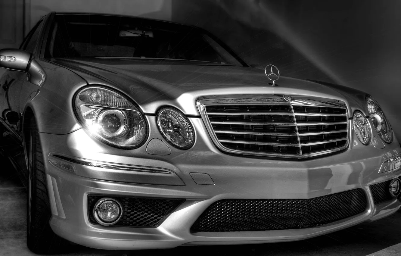 Photo wallpaper Mercedes, W211, Serebro