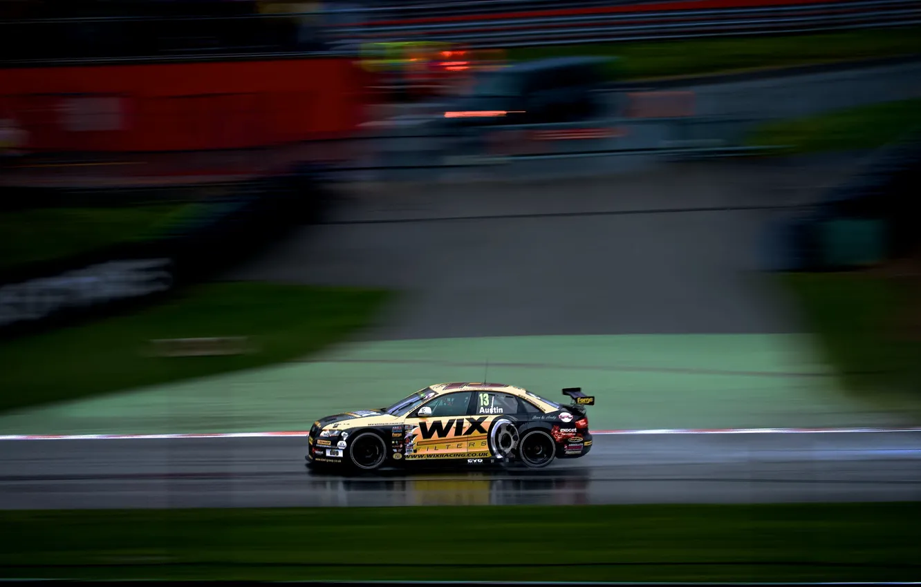 Photo wallpaper Audi A4, Rob Austin, wet race