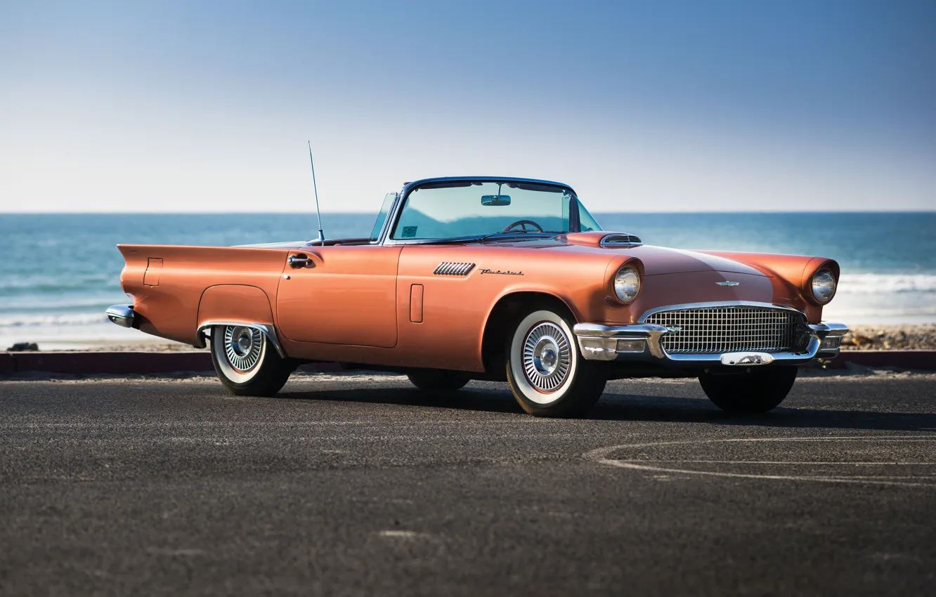 Photo wallpaper sea, Ford, Ford, classic, Special, 1957, Supercharged, Thunderbird