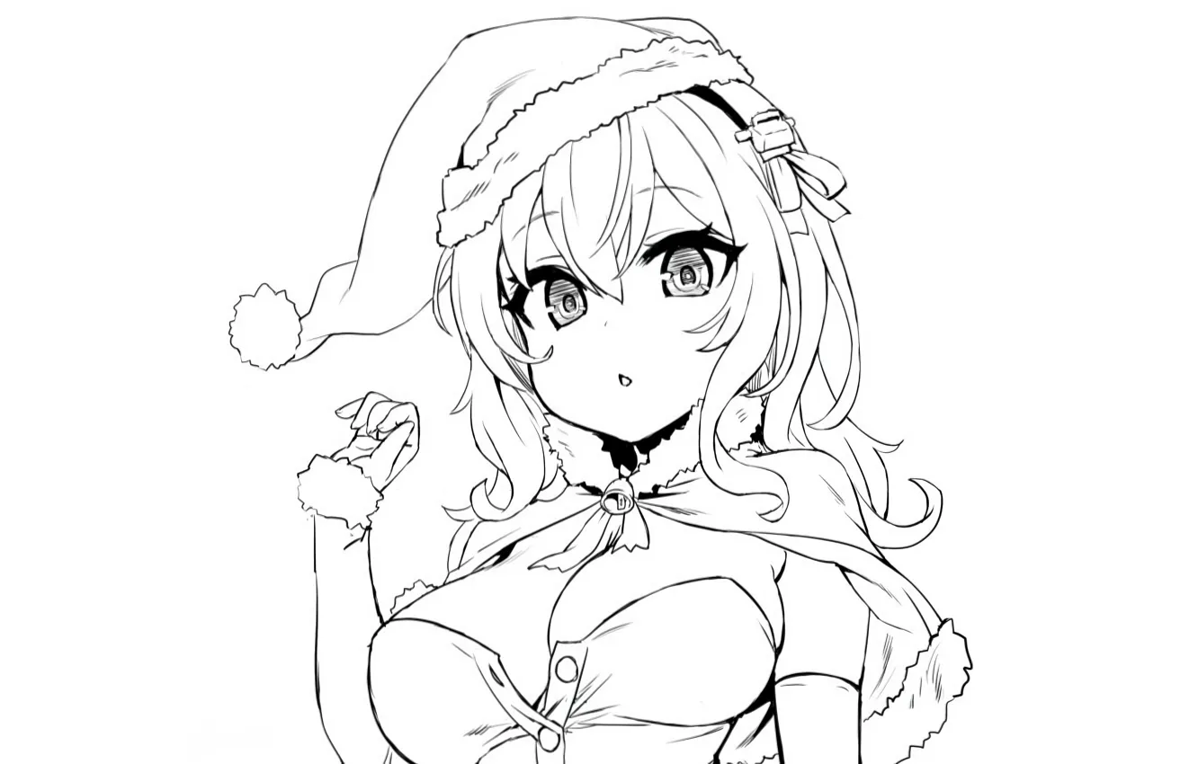 Photo wallpaper girl, sexy, cleavage, blouse, long hair, boobs, anime, beautiful