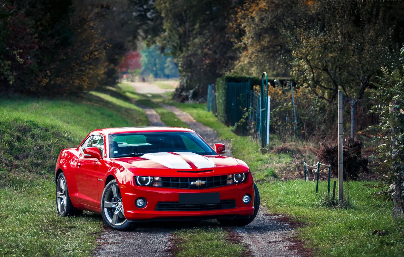 Photo wallpaper red, red, Chevrolet, muscle car, muscle car, Camaro, chevrolet camaro