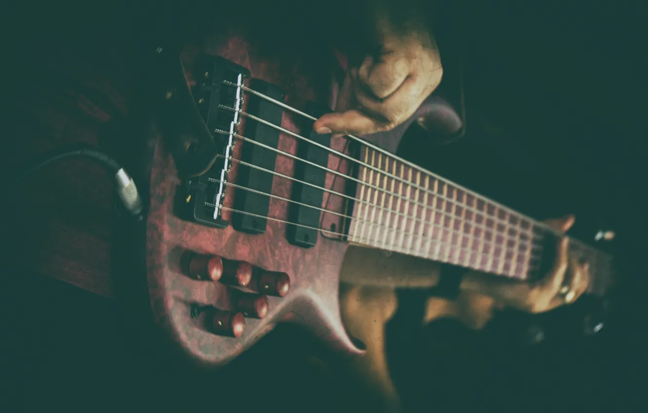 Photo wallpaper guitar, strings, bass