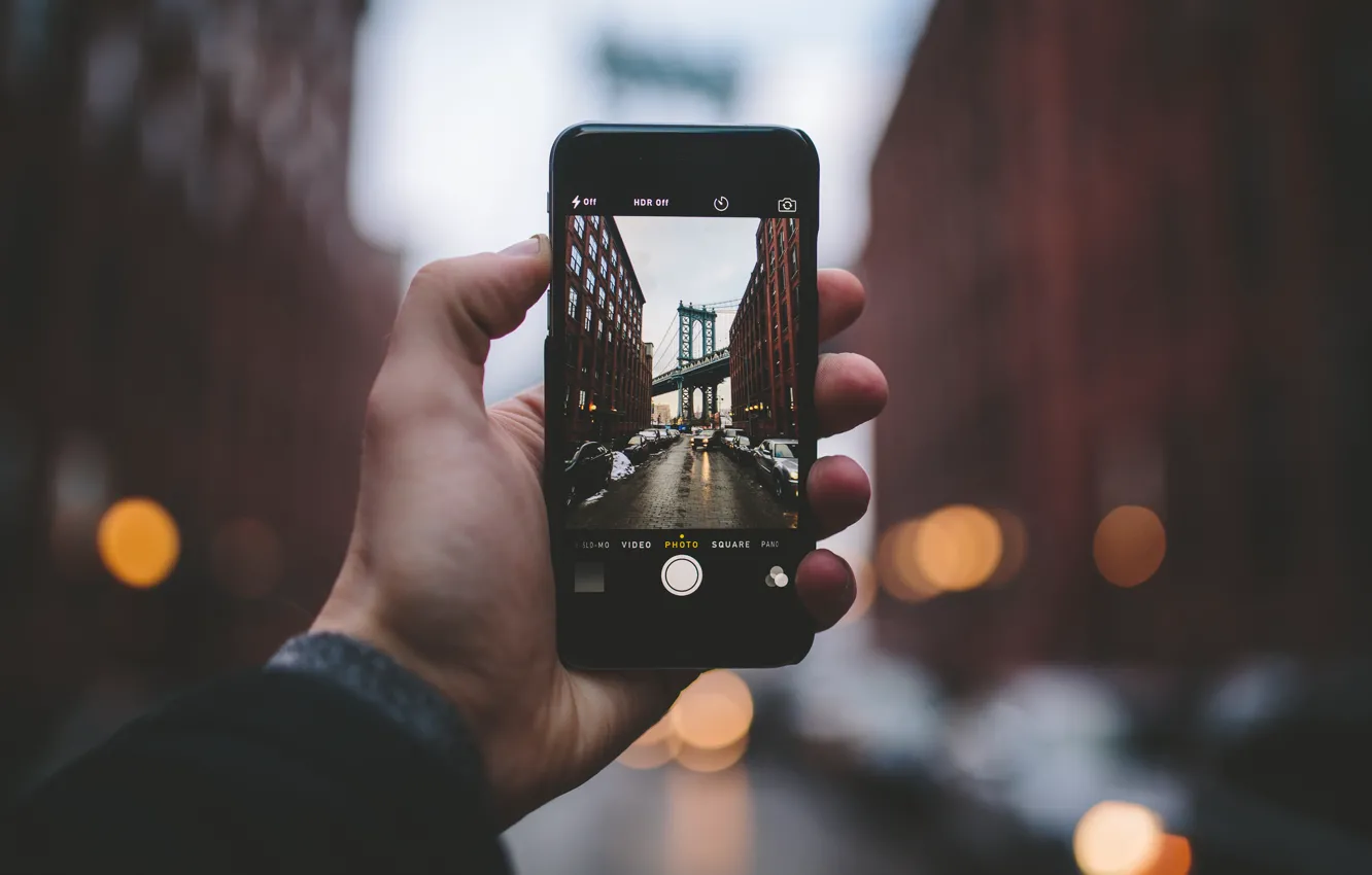 Photo wallpaper winter, street, iPhone, building, New York, photos, car, apartment