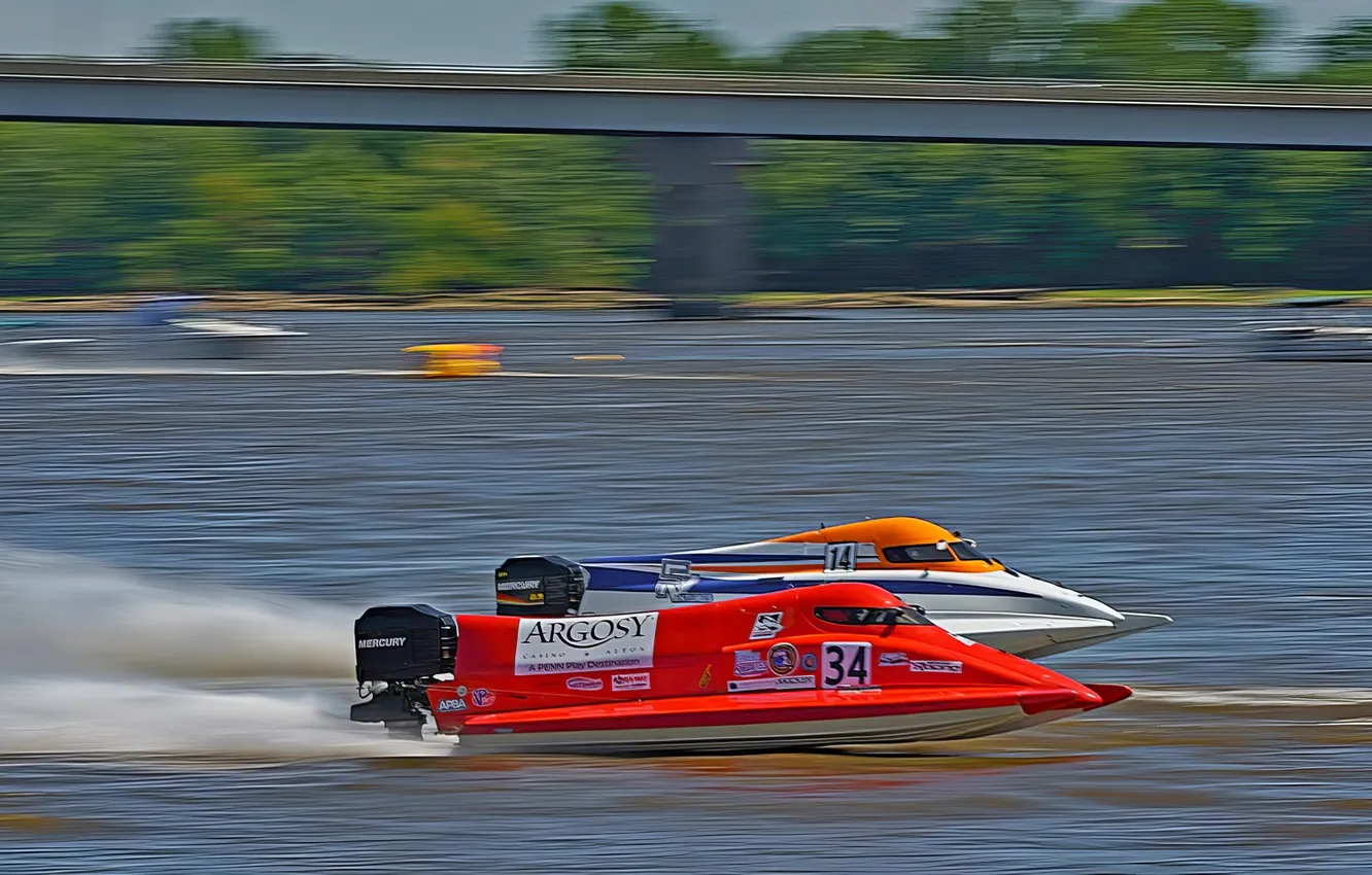Photo wallpaper race, boat, speed