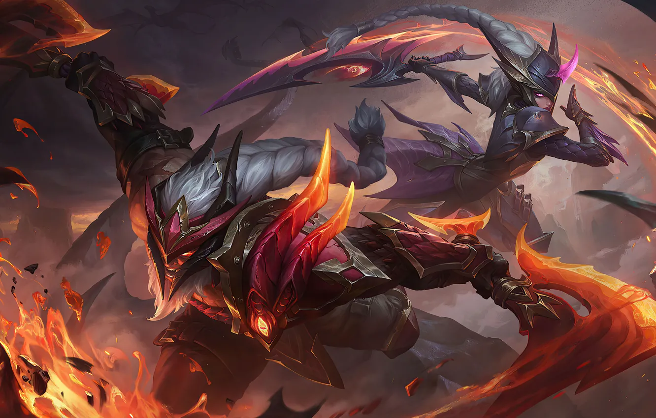 Photo wallpaper fragments, weapons, flame, anger, the game, armor, battle, flame