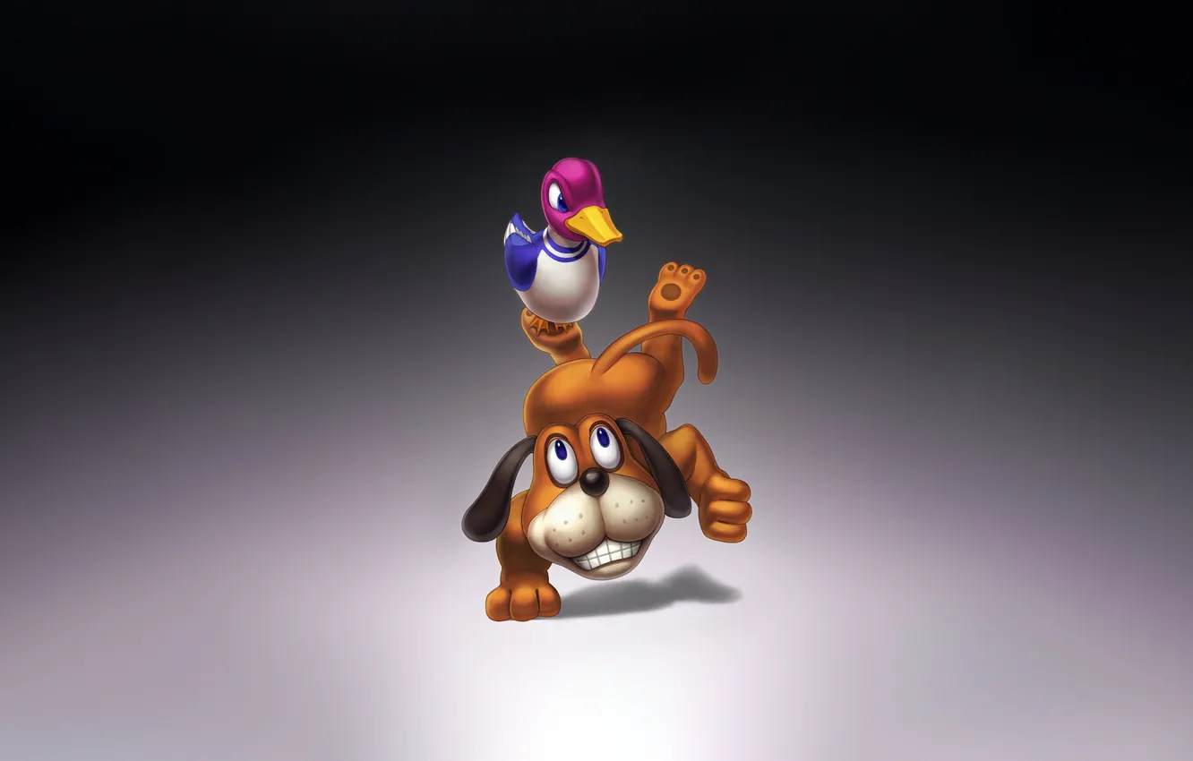 Photo wallpaper game, art, dog, background, Illustration, duck, Minimalism, Characters
