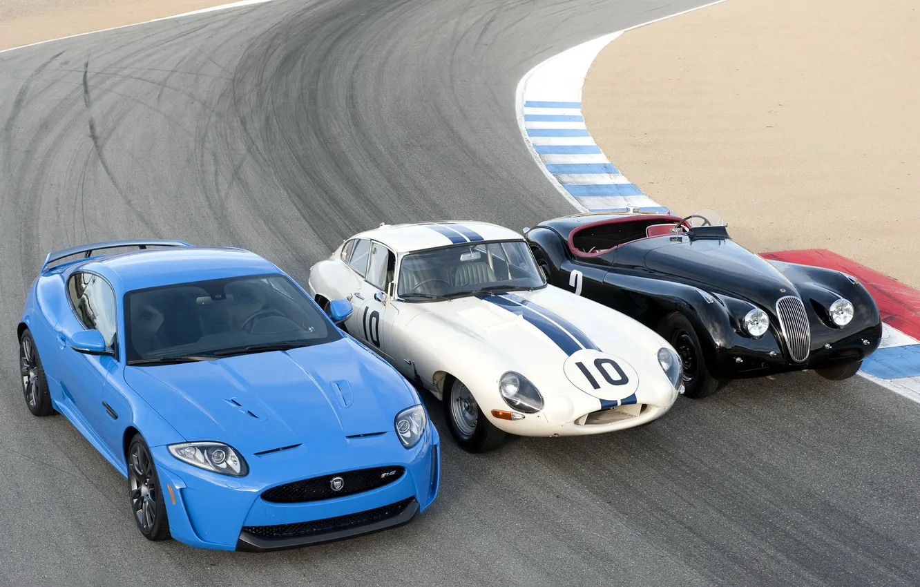 Photo wallpaper asphalt, retro, track, Jaguar, Jaguar, E-Type, classic, and
