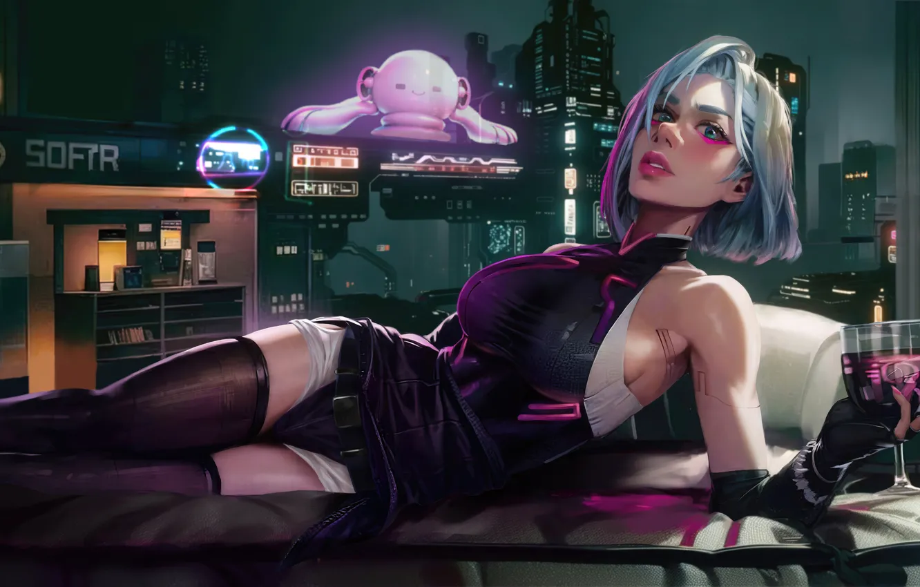 Photo wallpaper girl, glass, girl, cyberpunk, Lucy, Lucy, Cyberpunk, Cyberpunk Edgerunners