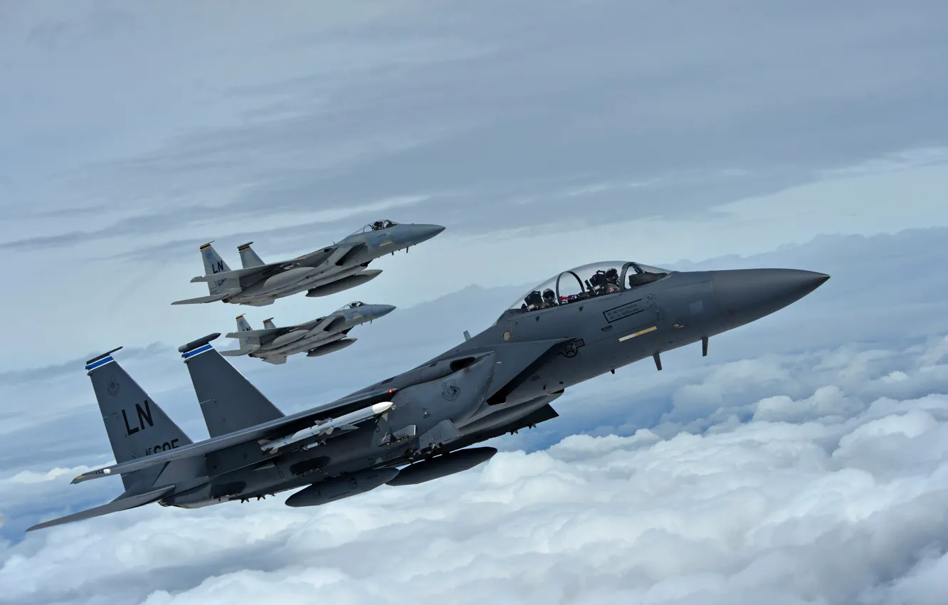 Photo wallpaper fighters, F-15E Strike Eagle, McDonnell Douglas, F-15C Eagle