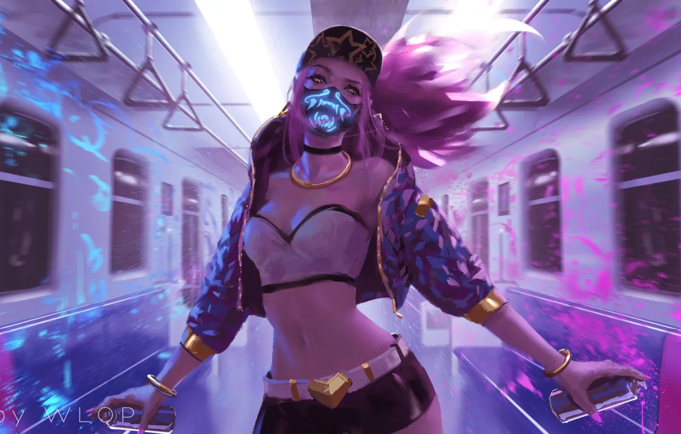 Photo wallpaper girl, mask, League of Legends