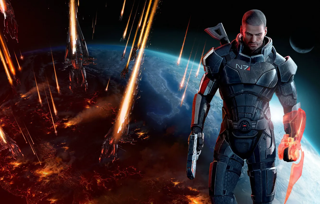 Photo wallpaper Mass Effect, Mass Effect 3, Shepard