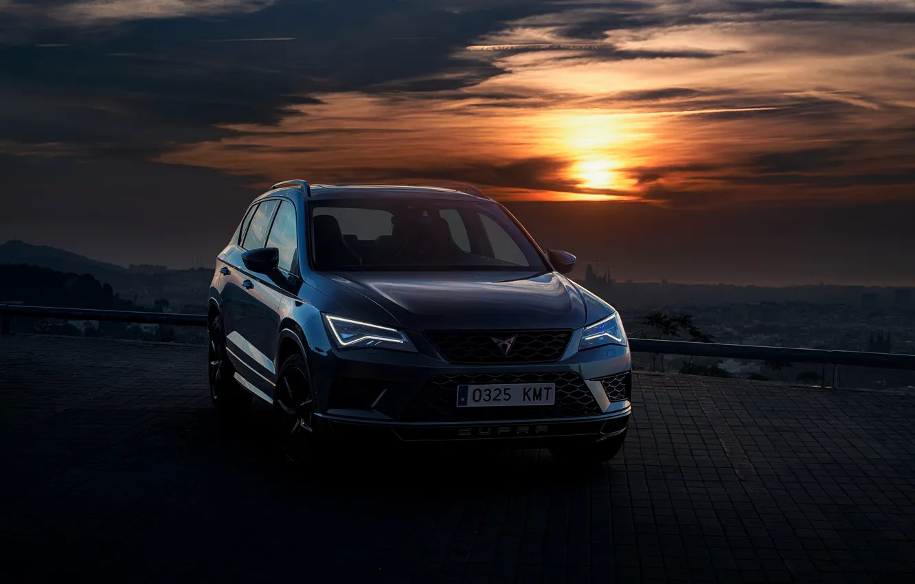 Photo wallpaper sunset, the evening, 2018, SUV, Seat, Cupra, Ateca