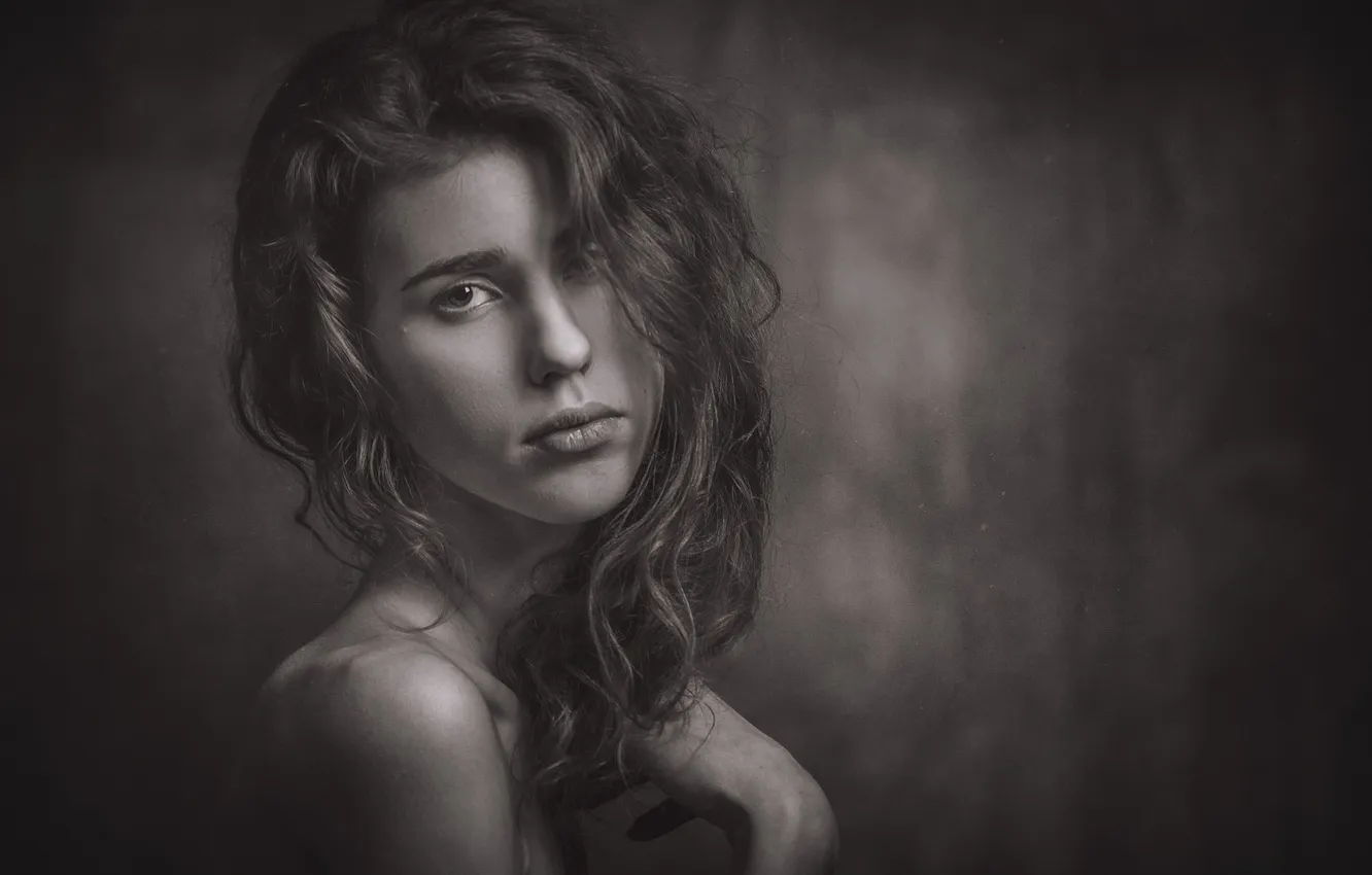 Photo wallpaper portrait, monochrome, Anna, Arkady Kurta