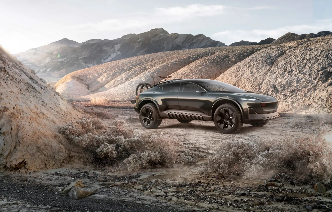 Photo wallpaper Concept, Audi, Mountains, Electric SUV, Electric SUV, Audi Activesphere