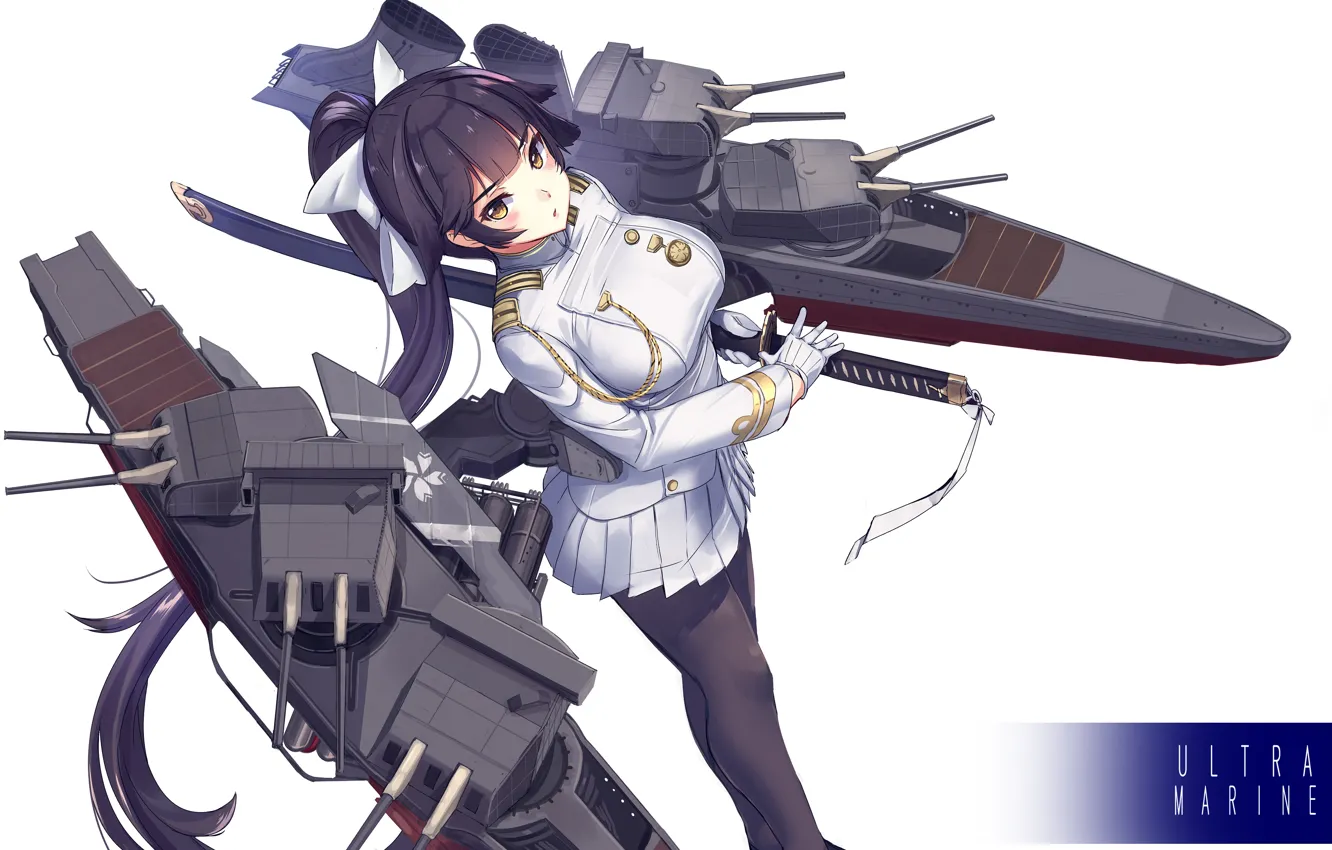 Photo wallpaper look, girl, weapons, anime, Azur Lane