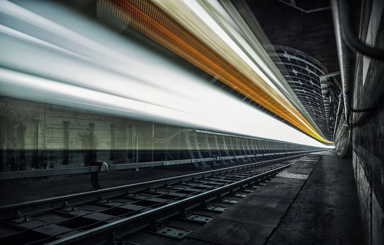 Photo wallpaper the city, metro, train