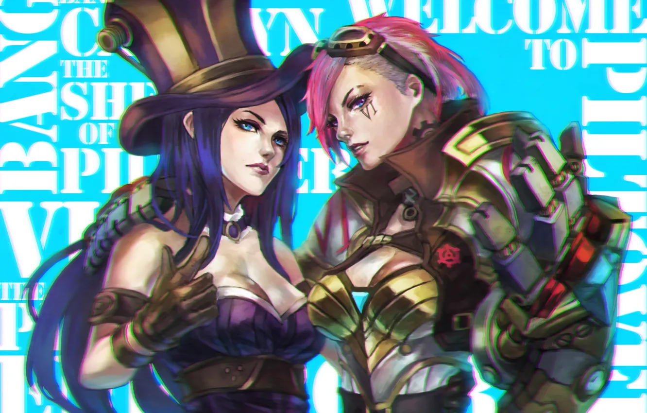 Photo wallpaper girl, art, beauty, League of Legends, Caitlyn, Sheriff of Piltover, Piltover Enforcer