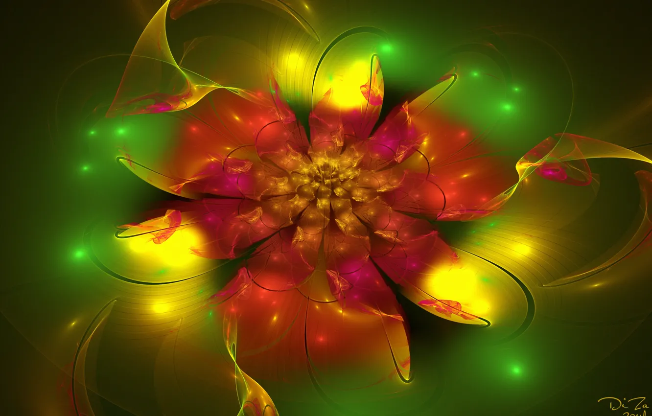 Photo wallpaper flowers, abstraction, fractal