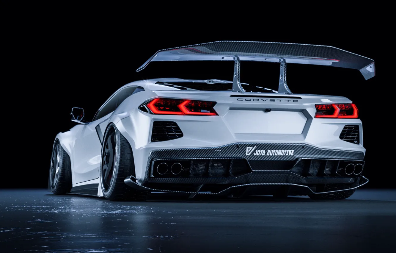 Photo wallpaper White, Machine, Car, Chevrolet Corvette, Supercar, Rendering, Supercar, Custom