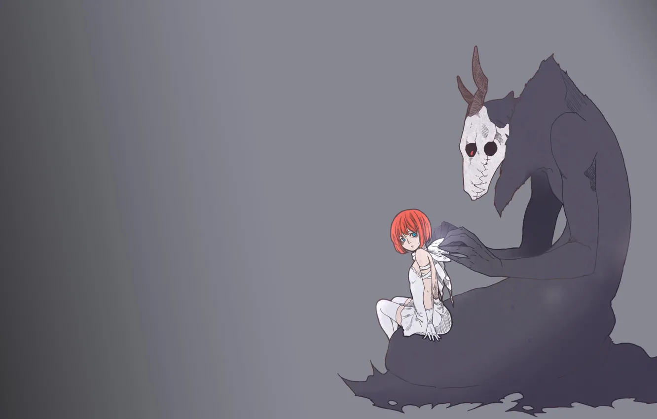 Photo wallpaper sake, red, girl, love, anime, redhead, witch, Red hair