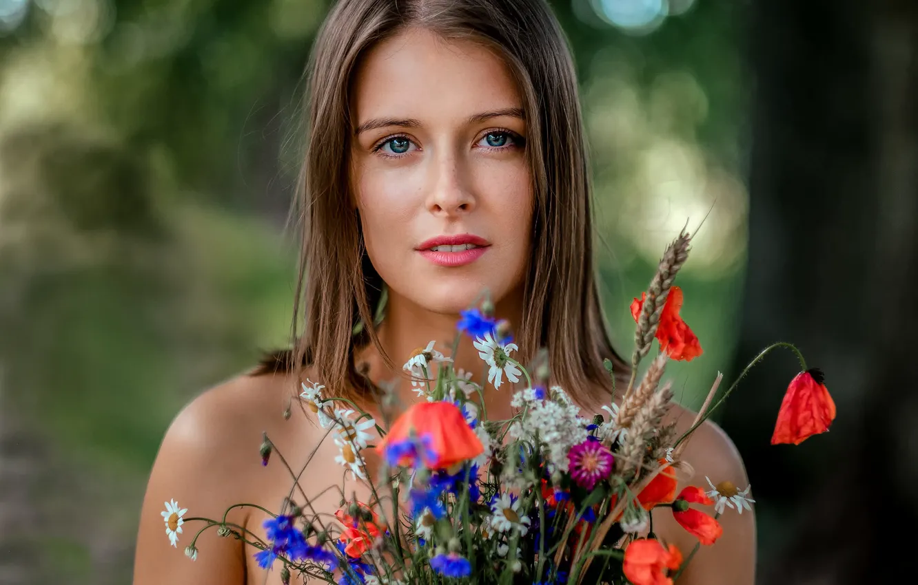 Photo wallpaper flowers, sponge, the beauty, teeth, Saul Ke, Raminta