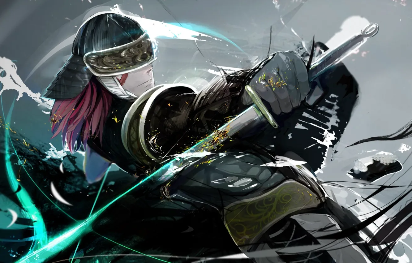 Photo wallpaper rendering, sword, armor, art, samurai, male, nezag