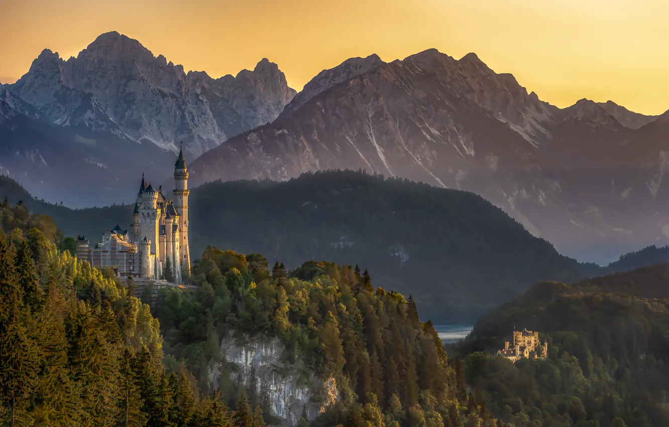 Photo wallpaper Neuschwanstein, Hohenschwangau, Castles